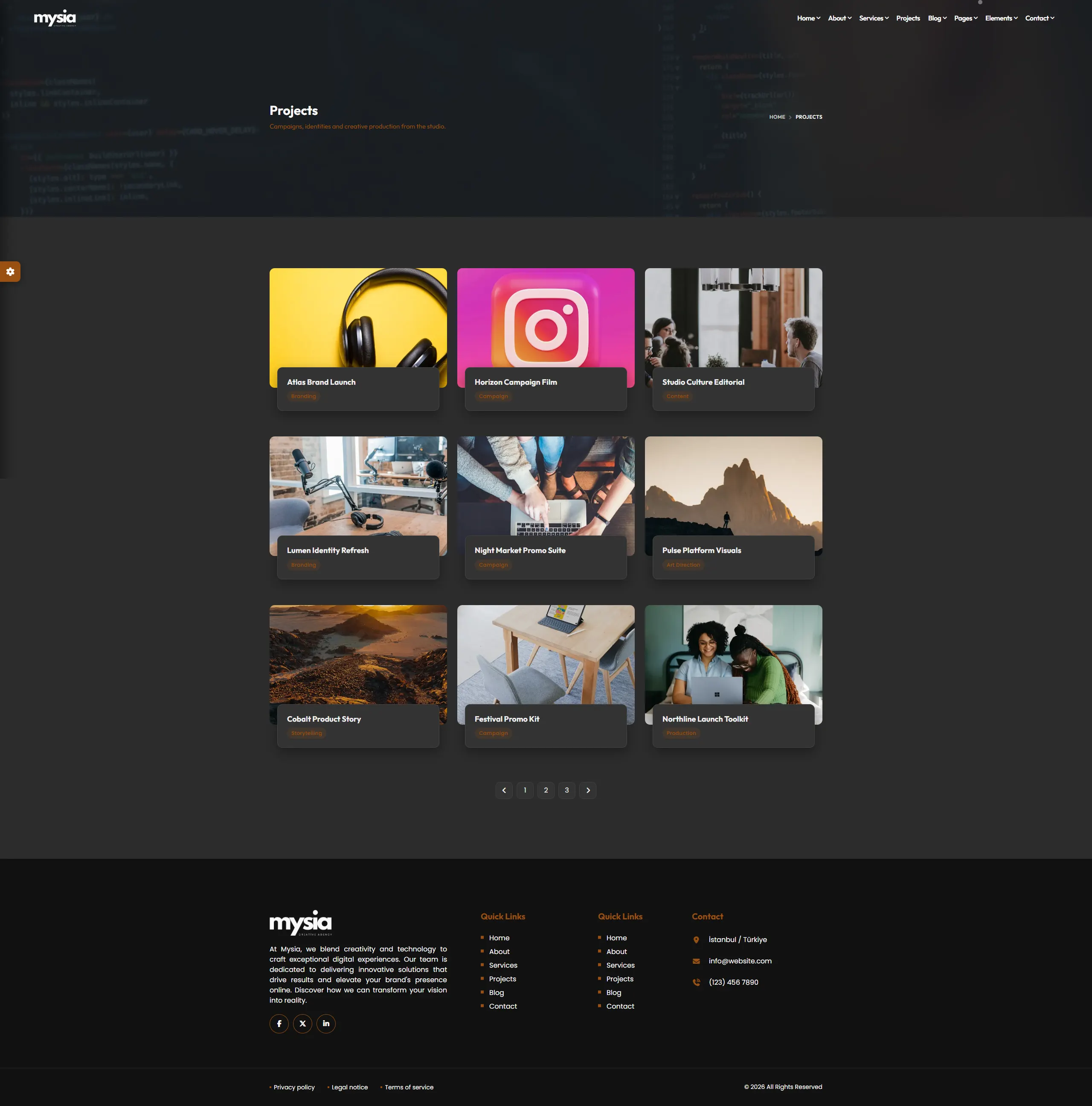 Projects dark